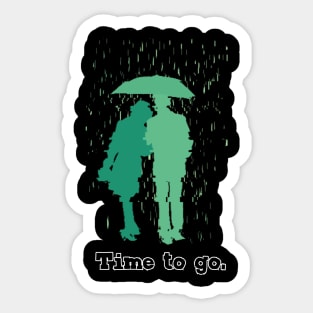 Time to go | Couple in the rain Sticker